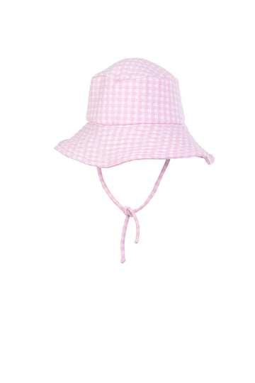 Kids  Bucket Hat Unisex| Pink Carreaux