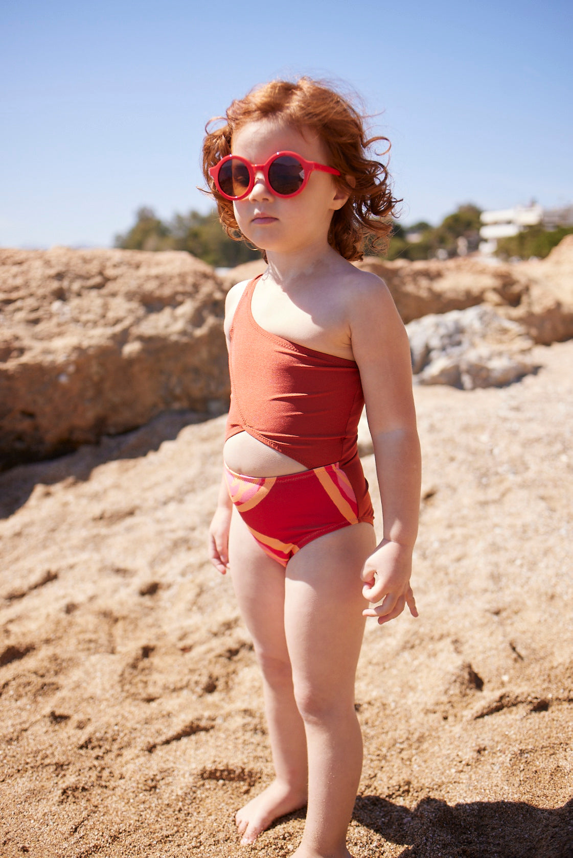 Kids Sienna Onepiece | Shells - Brick