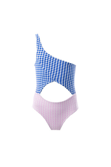 Kids Sienna Onepiece  | Blue Pink Carreaux