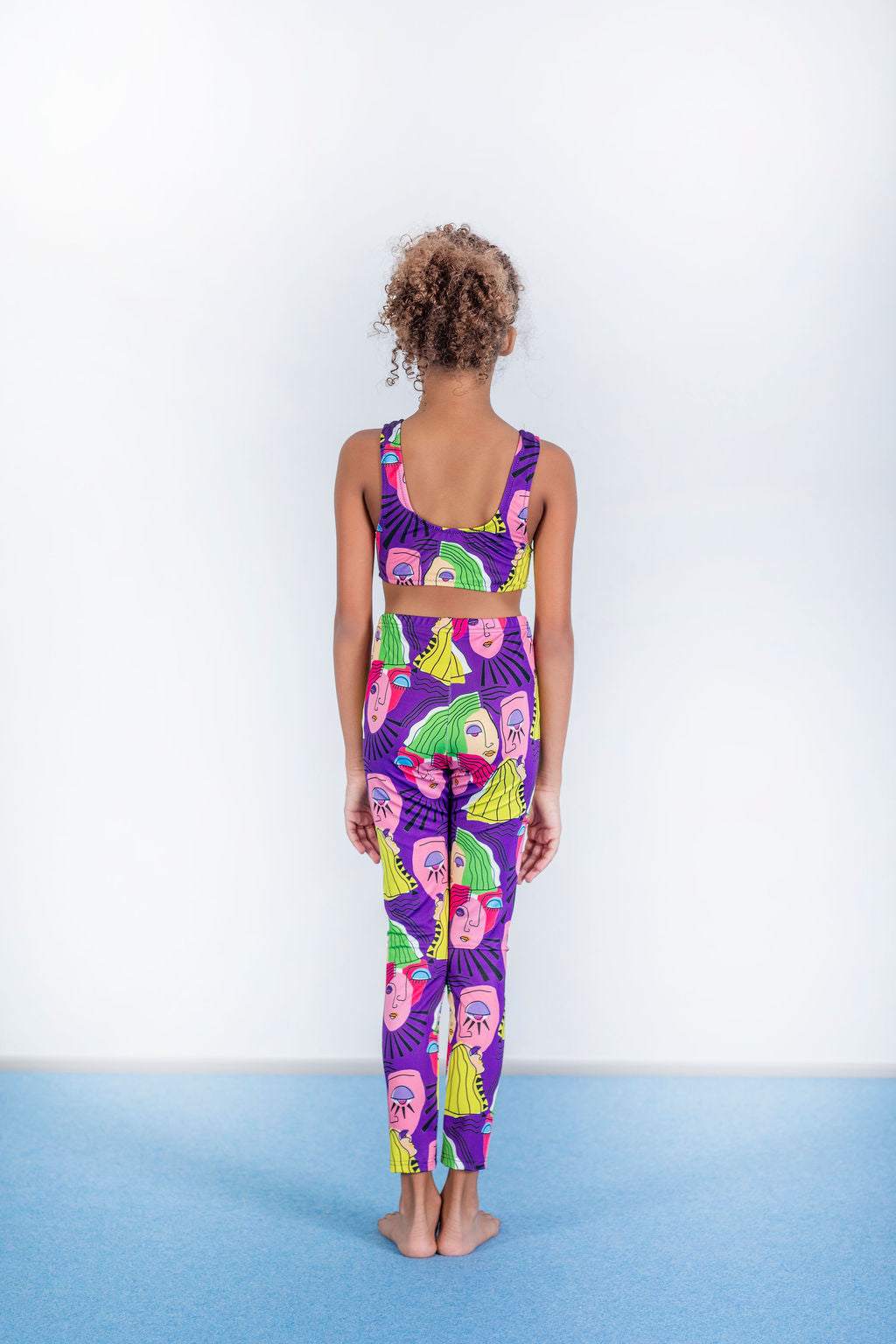 Girls Leggings Set|Purple Faces