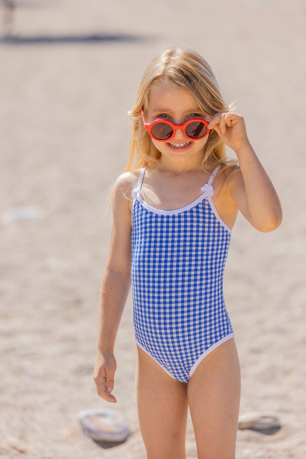 Kids Mikela Onepiece | Blue Carreaux