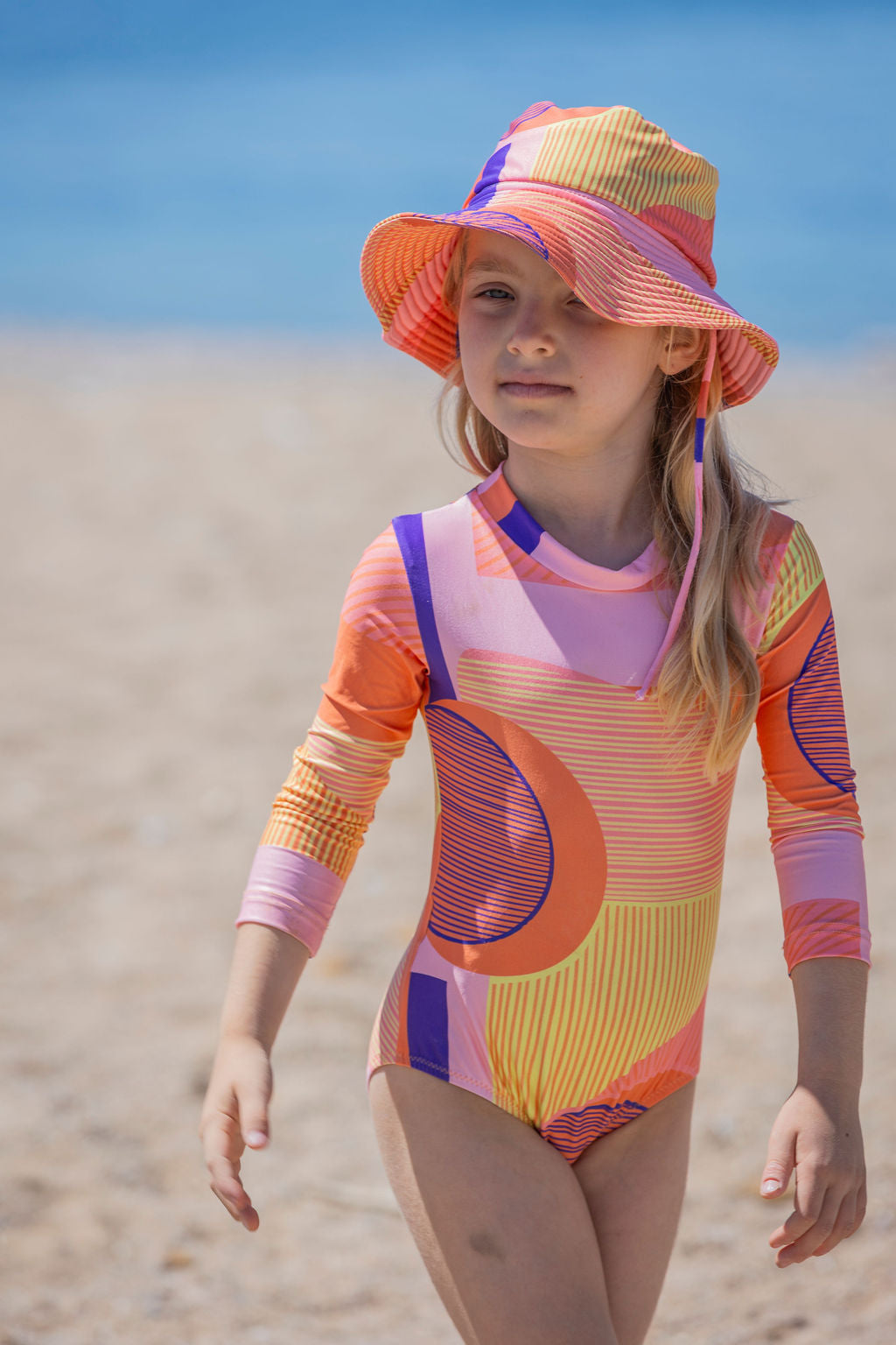 Kids Kelia Long-Sleeve Onepiece | Sunset