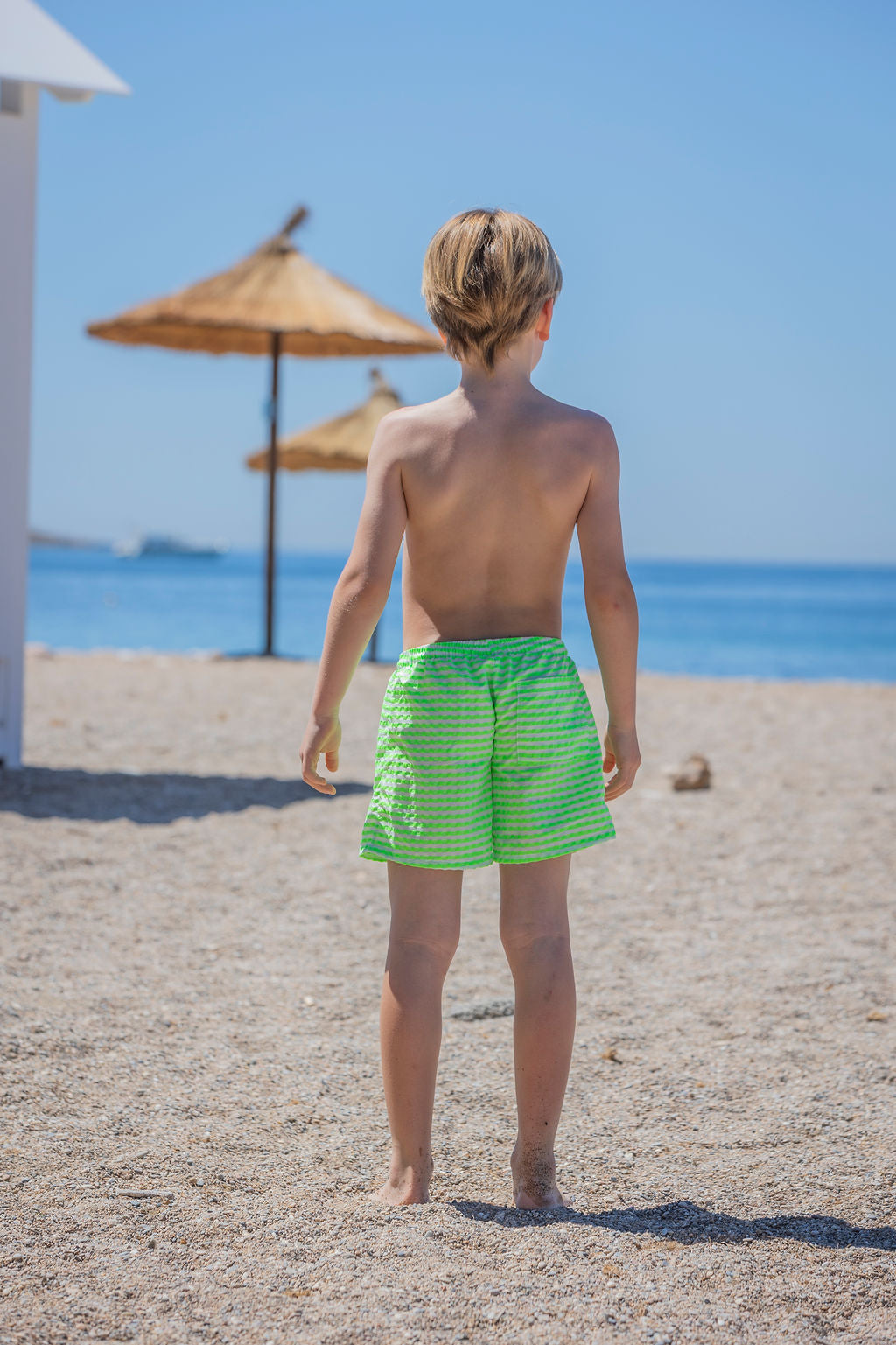 Kids Swim Shorts | Fluo Carreaux