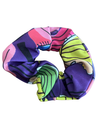 March Scrunchie Purple Faces