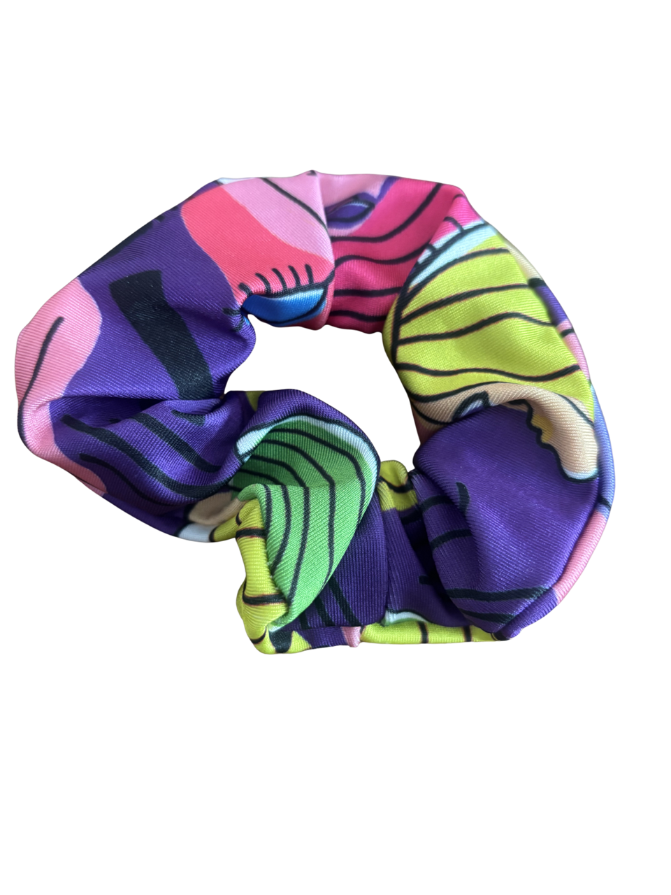 March Scrunchie Purple Faces