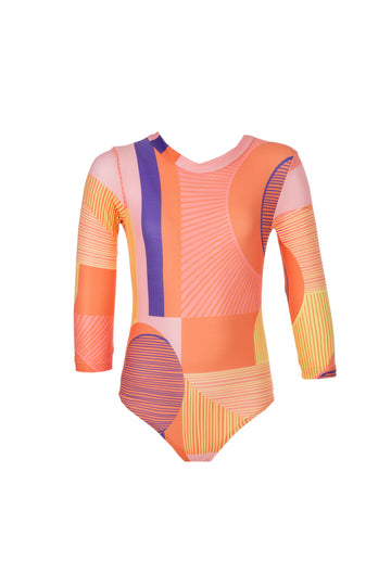 Kids Kelia Long-Sleeve Onepiece | Sunset