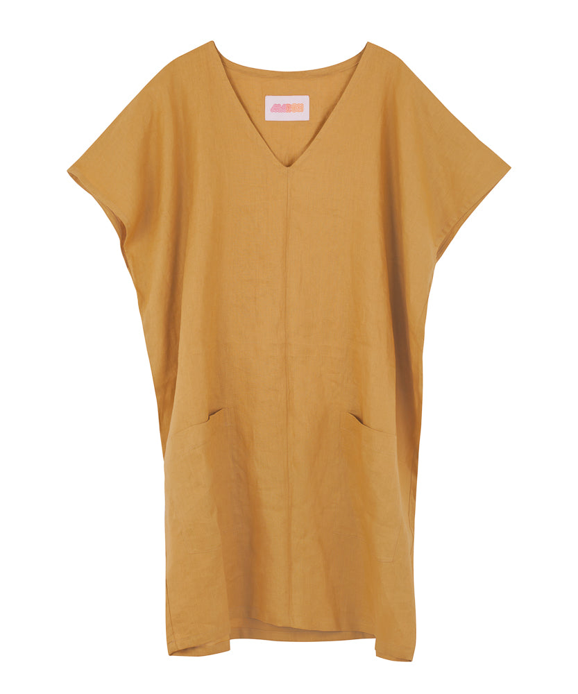 Linen Caftan | Mustard