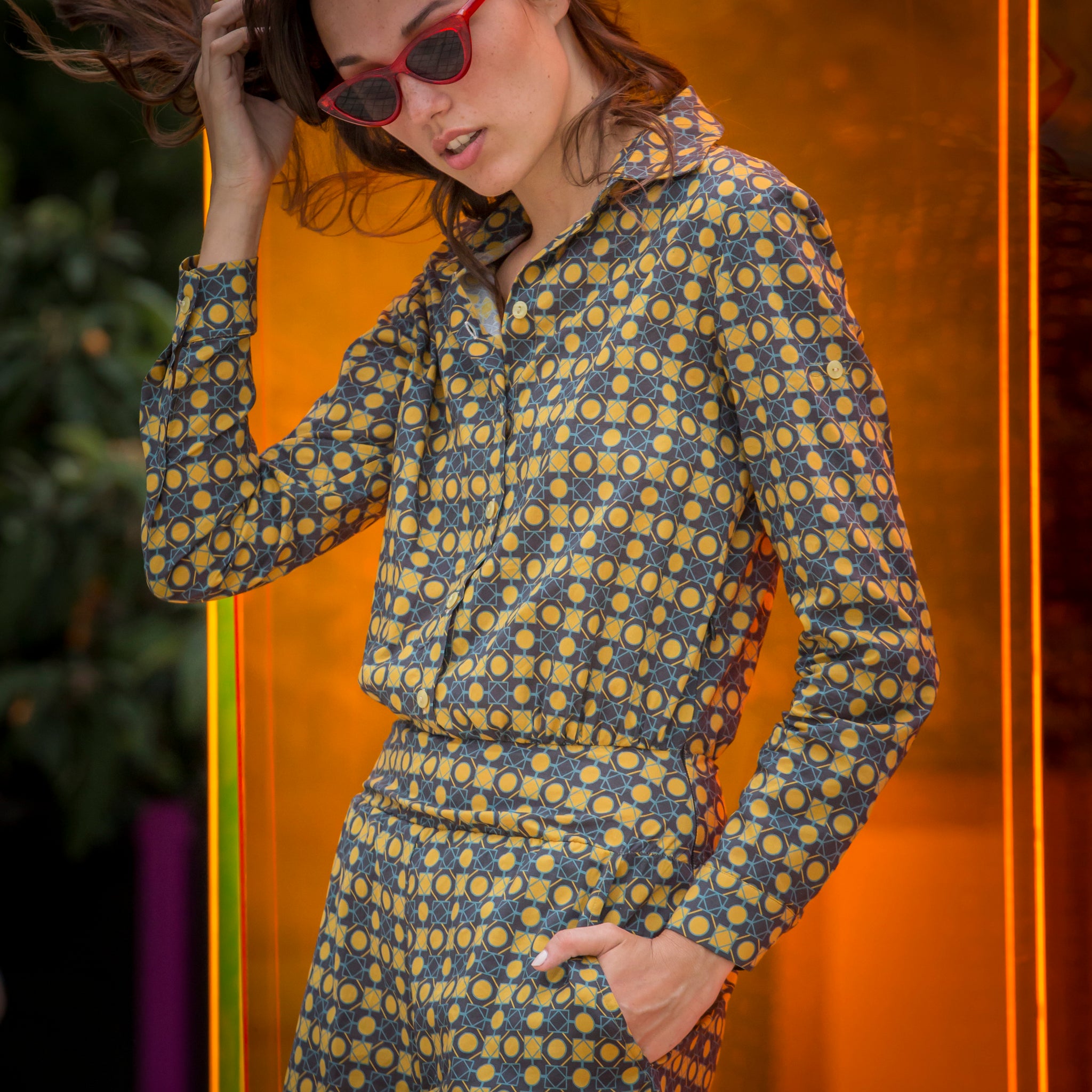 Chiara Playsuit | Geo Green