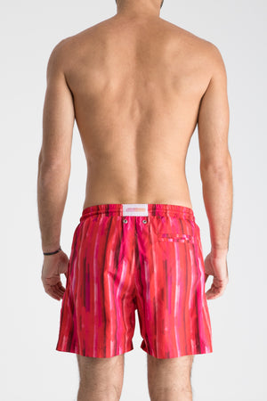 Men's Swim Shorts | Cherry Stripe