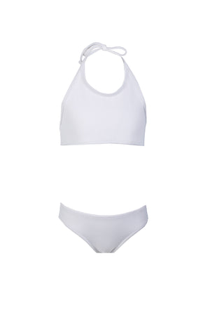 Kids Emma Halterneck Bikini | White