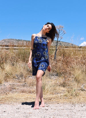 Mini Slip Dress | Navy Floral